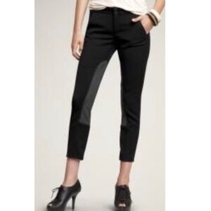 Gap Black Thick Textured Riding Pants Faux Suede Patch Skinny Bottoms 4